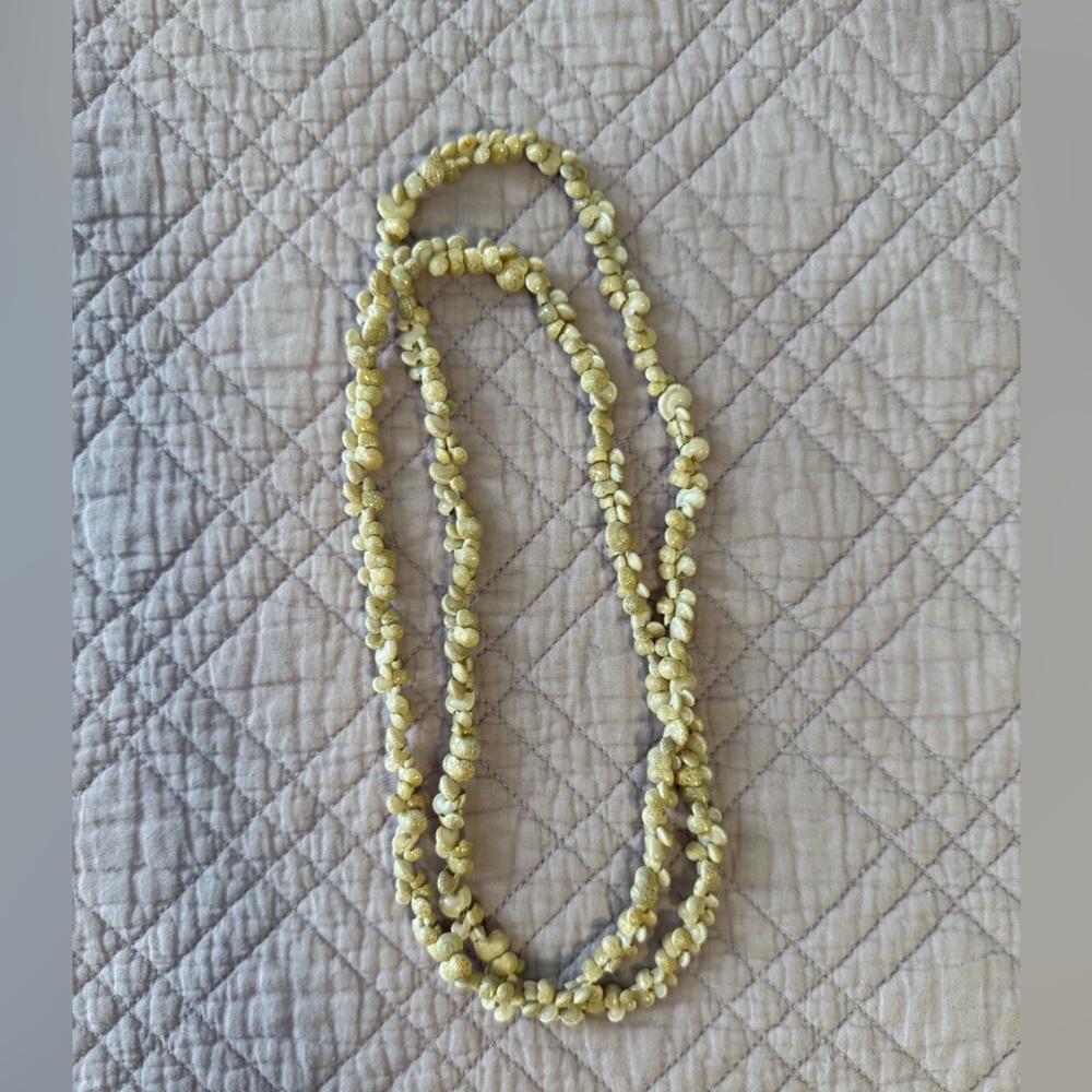 Seashell Long Necklace Natural‎ Cream and White